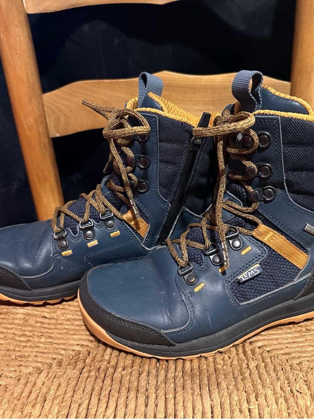 LEMS Women’s Navy and Tan Winter Hiking Boots